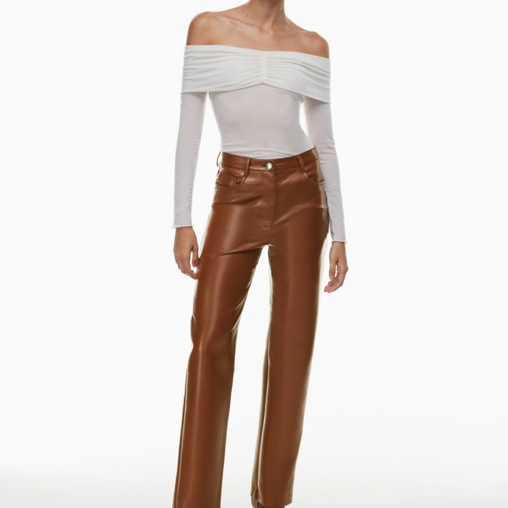 Aritzia Brown Leather Pants